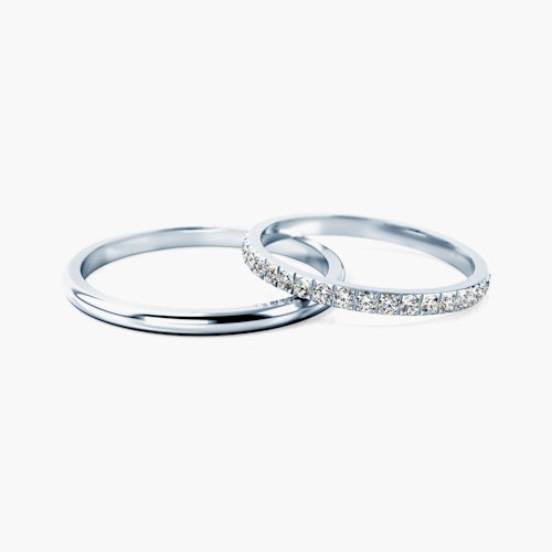 Obrączki ślubne: białe złoto, półokrągłe, 1,8 mm